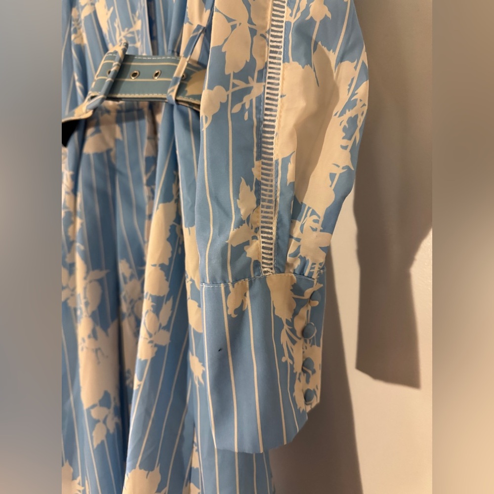 Beulah dress - inspired by safiyaa Oksana Pale Blue & White Short Dress - Picture 8 of 11